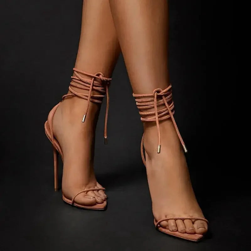 Cross-tied Strap Heels | Fashionsarah.com
