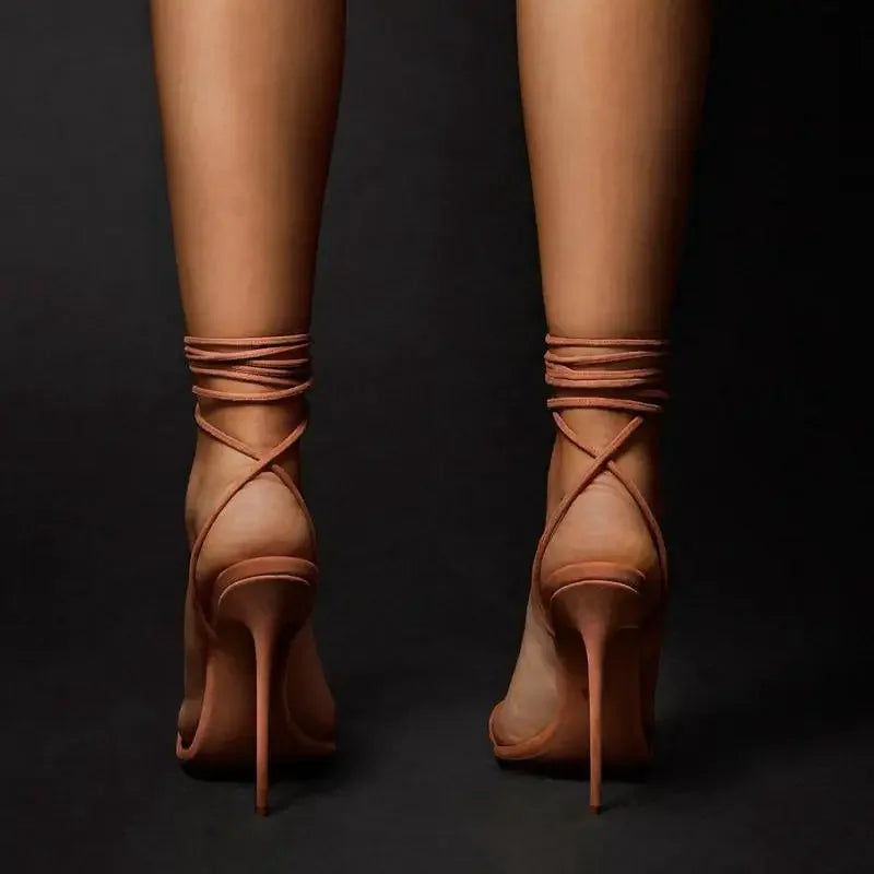 Cross-tied Strap Heels | Fashionsarah.com