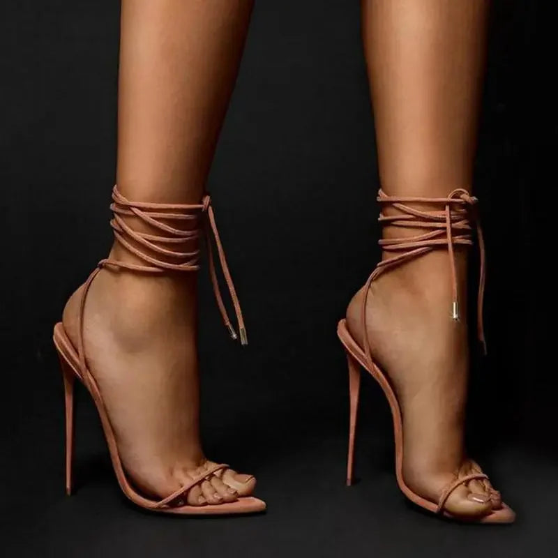 Cross-tied Strap Heels | Fashionsarah.com