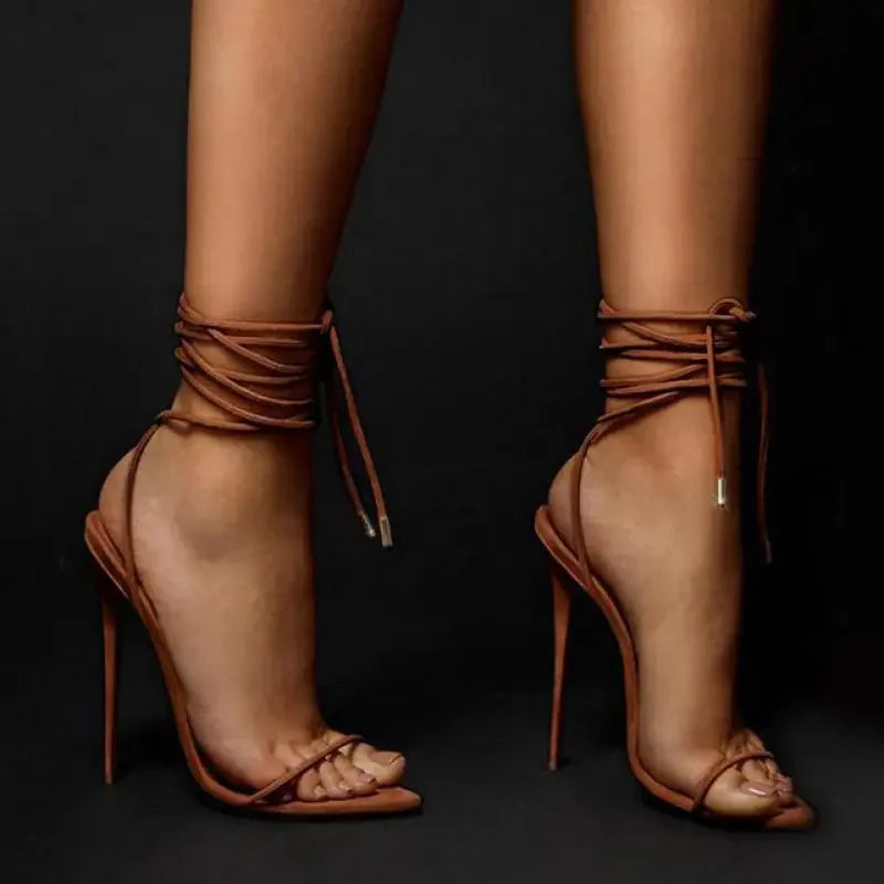 Cross-tied Strap Heels | Fashionsarah.com