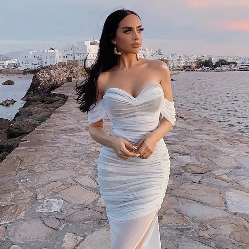 Off Shoulder Maxi Dress | Fashionsarah.com