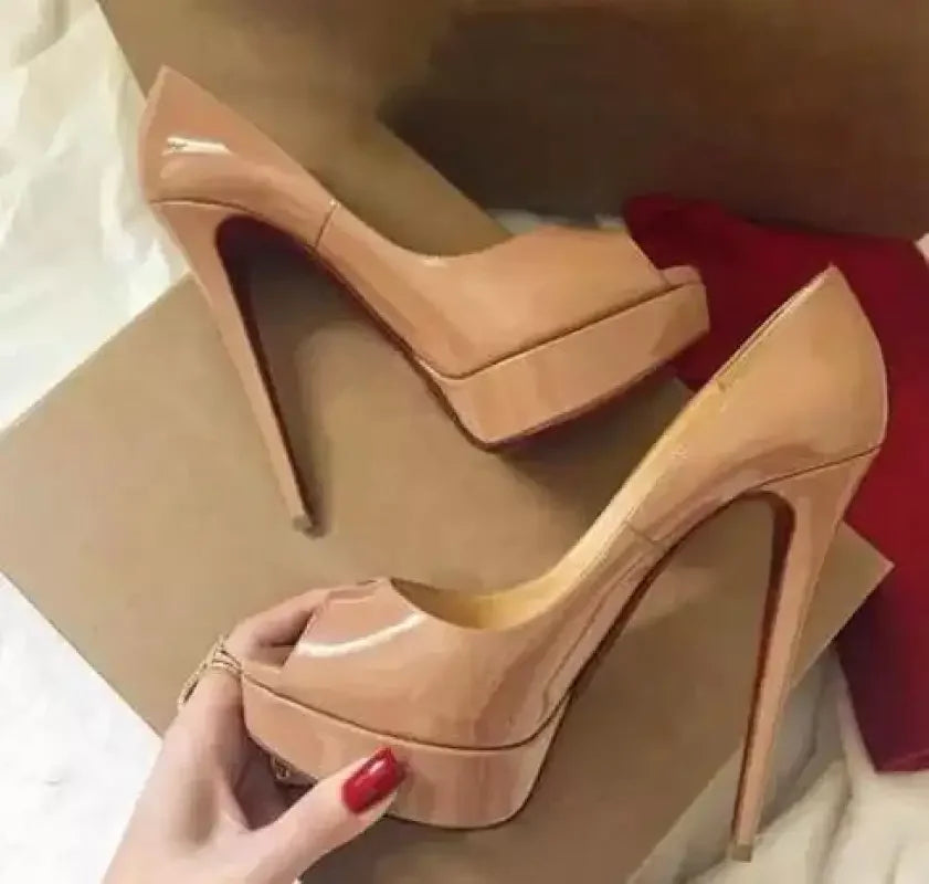 Peep Toe with Red Platform | Fashionsarah.com