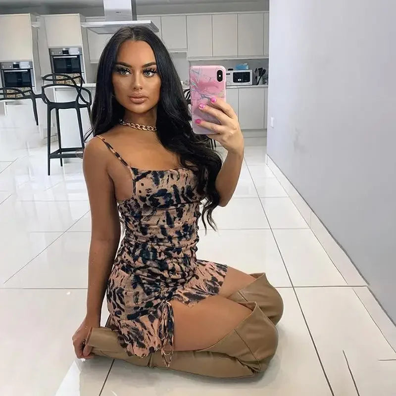 Tie Dye Ruched Dress | Fashionsarah.com