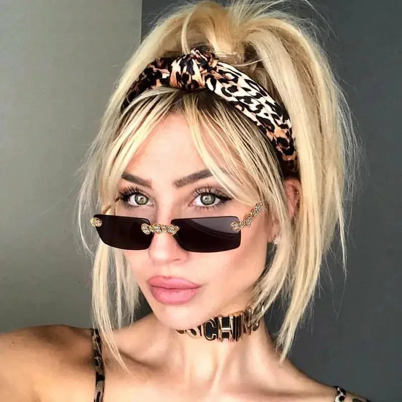 Rimless Diamond Sunglasses | Fashionsarah.com