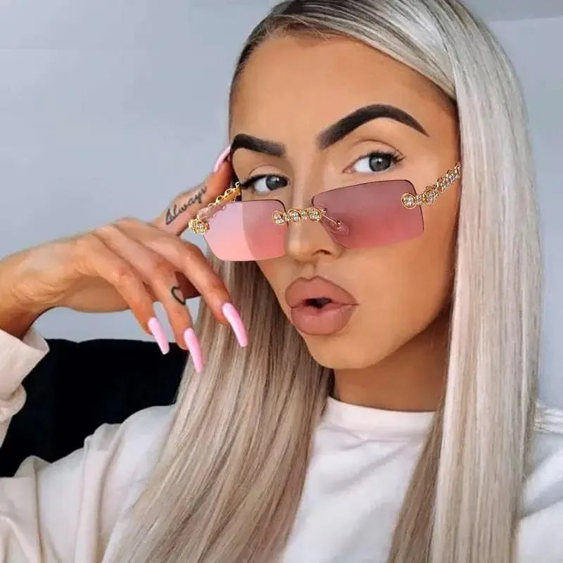 Rimless Diamond Sunglasses | Fashionsarah.com