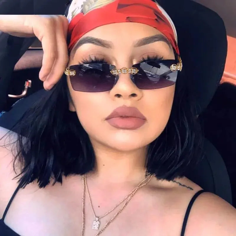 Rimless Diamond Sunglasses | Fashionsarah.com