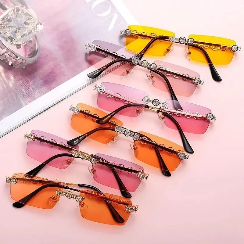 Rimless Diamond Sunglasses | Fashionsarah.com