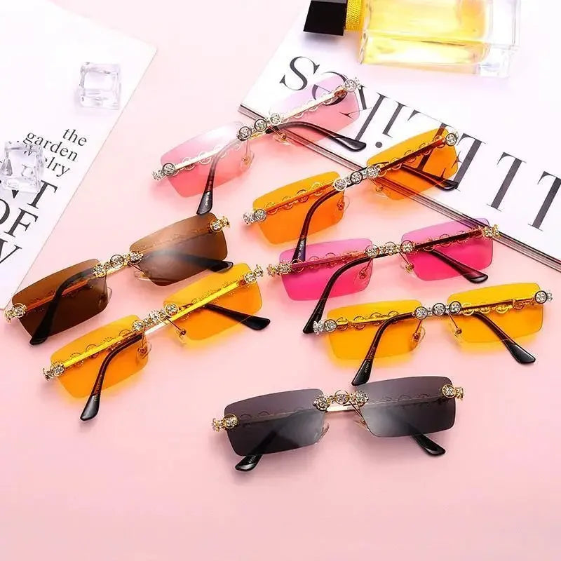 Rimless Diamond Sunglasses | Fashionsarah.com