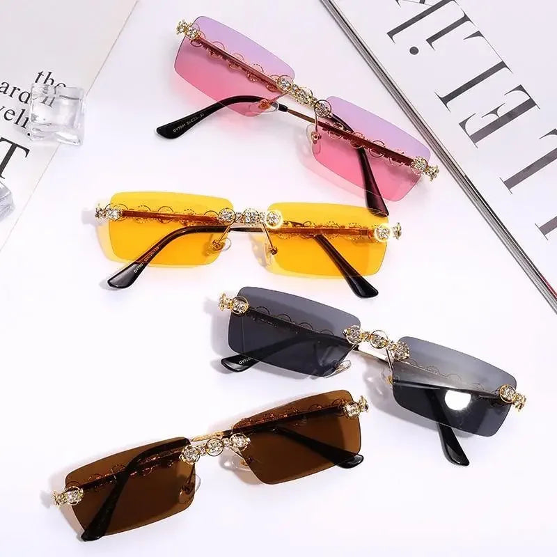 Rimless Diamond Sunglasses | Fashionsarah.com