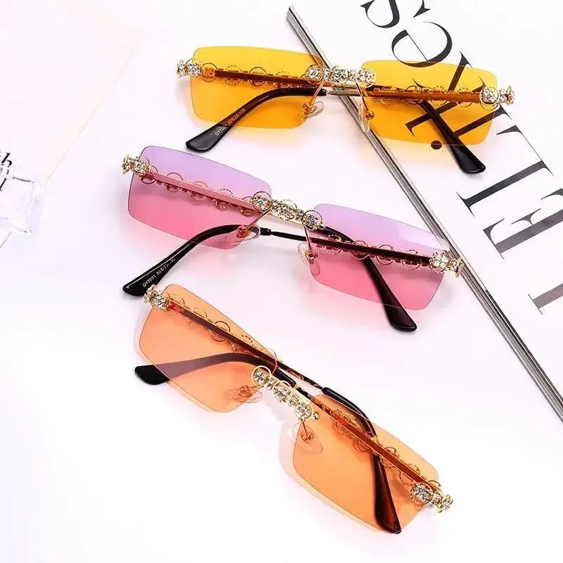 Rimless Diamond Sunglasses | Fashionsarah.com