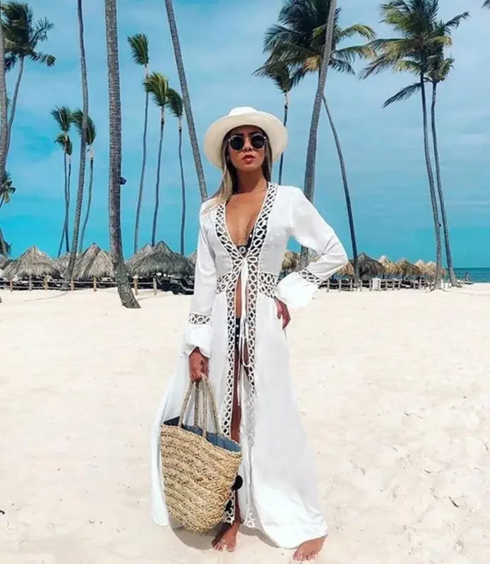 White Knitted Beach Cover Ups | Fashionsarah.com