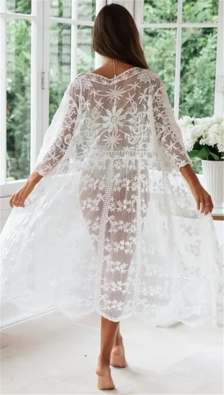 White Knitted Beach Cover Ups | Fashionsarah.com