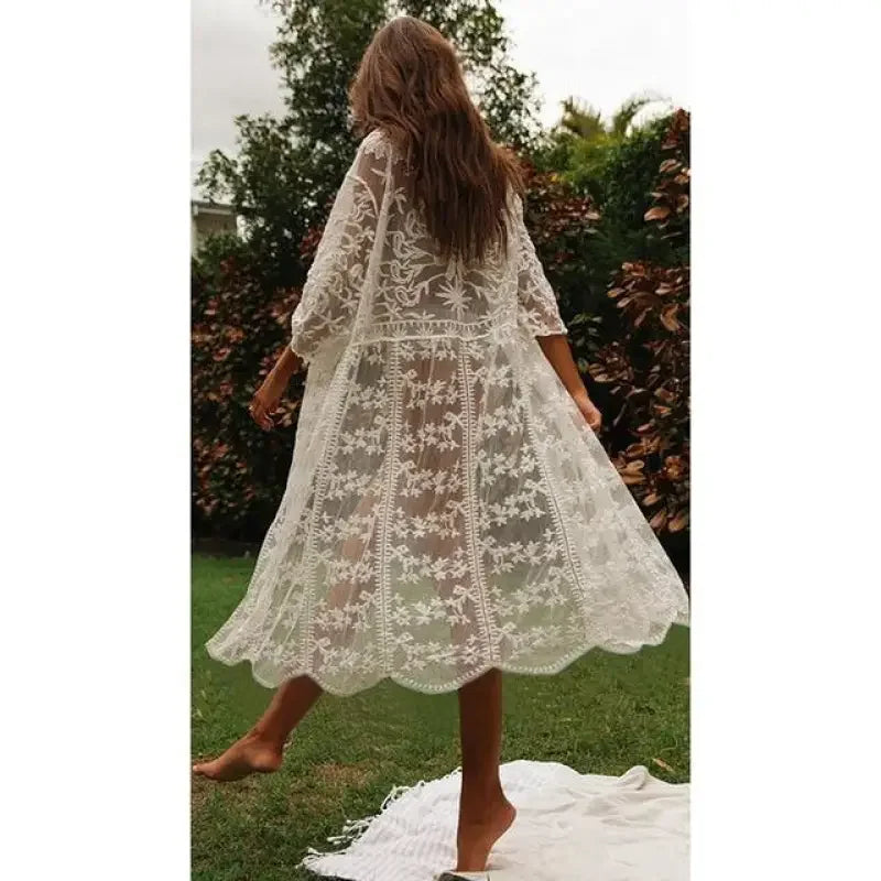 White Knitted Beach Cover Ups | Fashionsarah.com