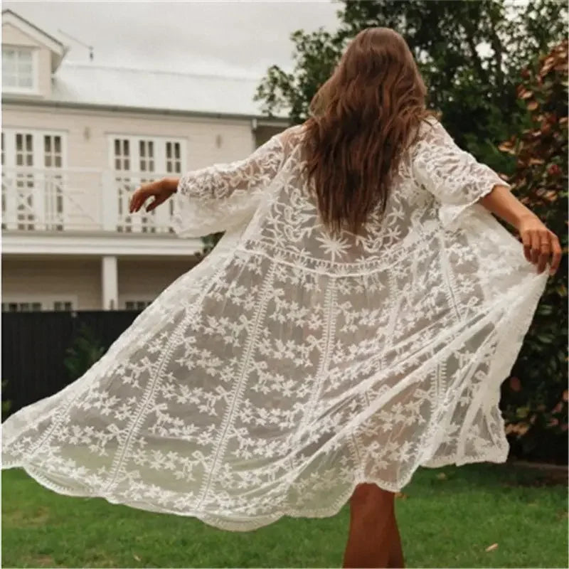 White Knitted Beach Cover Ups | Fashionsarah.com