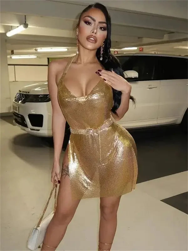 Shiny Rhinestones Dress | Fashionsarah.com