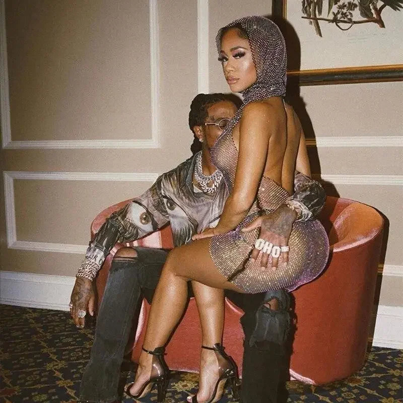 Shiny Rhinestones Dress | Fashionsarah.com