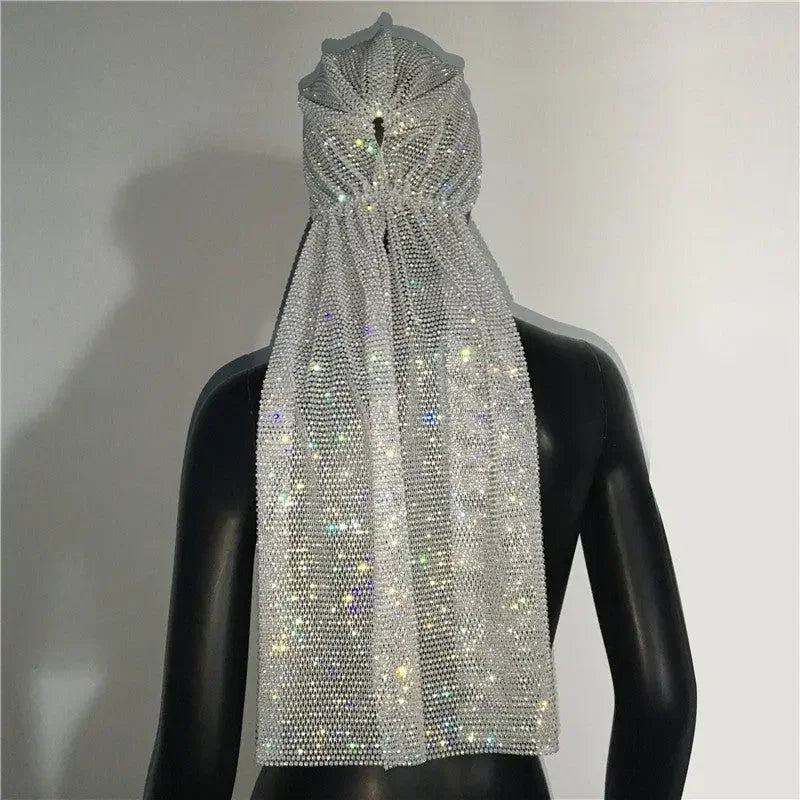 Shiny Rhinestone dress with Scarf | Fashionsarah.com