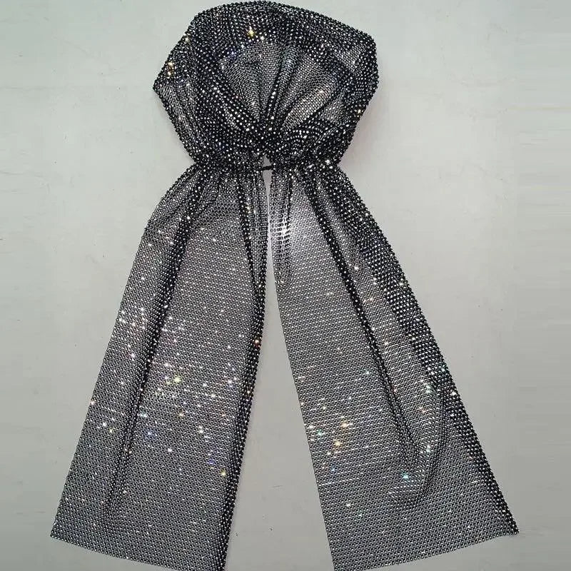 Shiny Rhinestone dress with Scarf | Fashionsarah.com