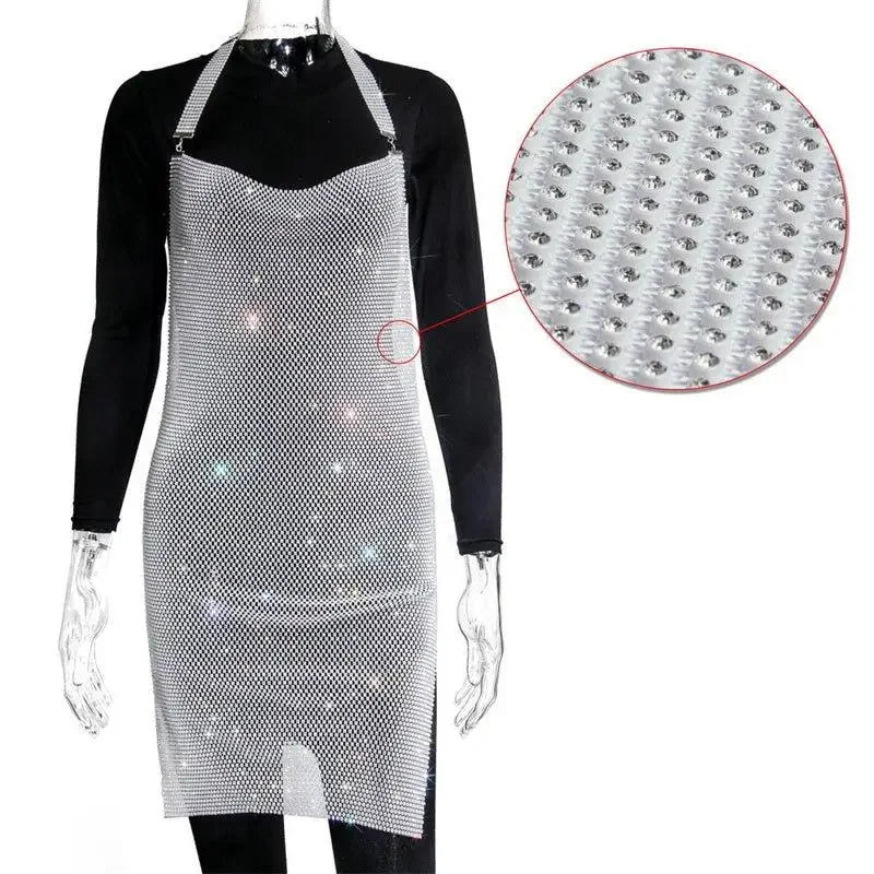Shiny Rhinestone dress with Scarf | Fashionsarah.com