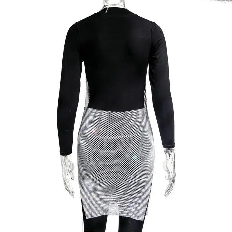 Shiny Rhinestone dress with Scarf | Fashionsarah.com