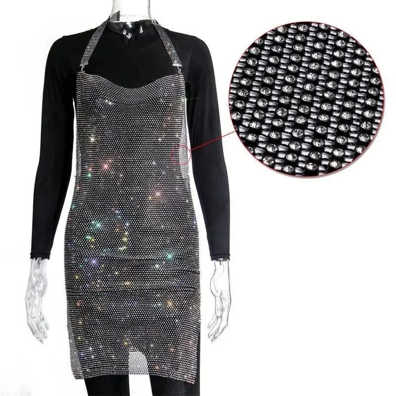 Shiny Rhinestone dress with Scarf | Fashionsarah.com
