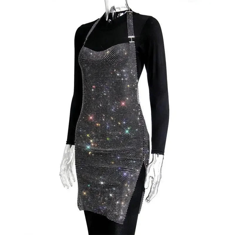 Shiny Rhinestone dress with Scarf | Fashionsarah.com