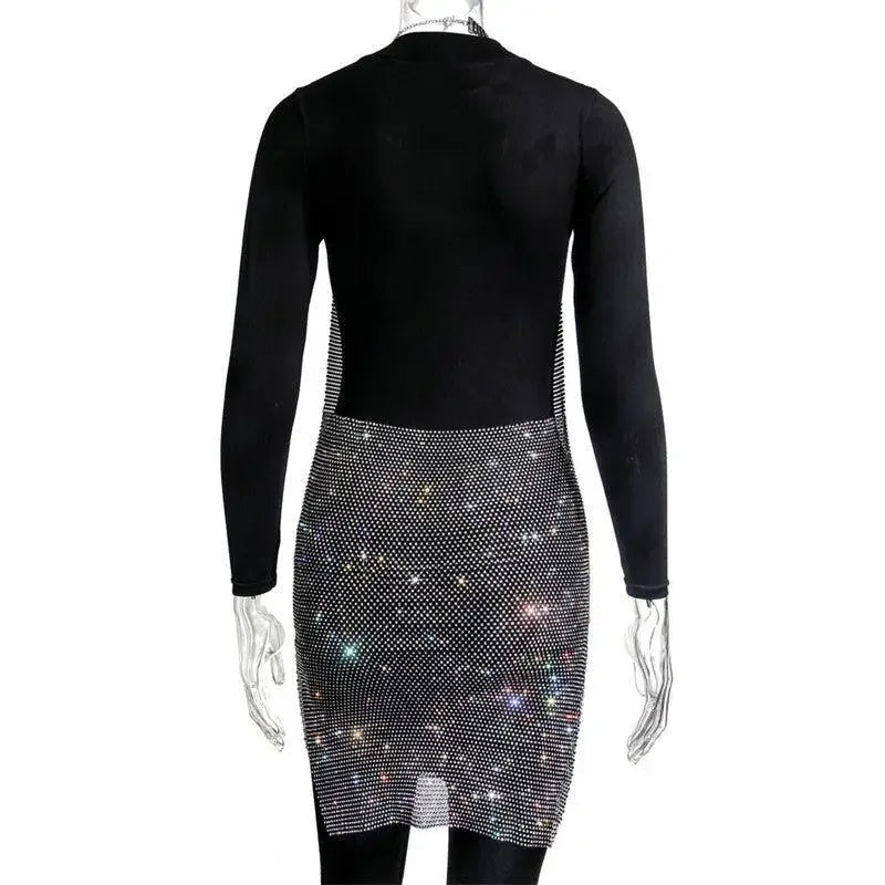 Shiny Rhinestone dress with Scarf | Fashionsarah.com