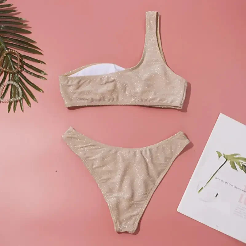 One Shoulder Bling Swimsuits | Fashionsarah.com