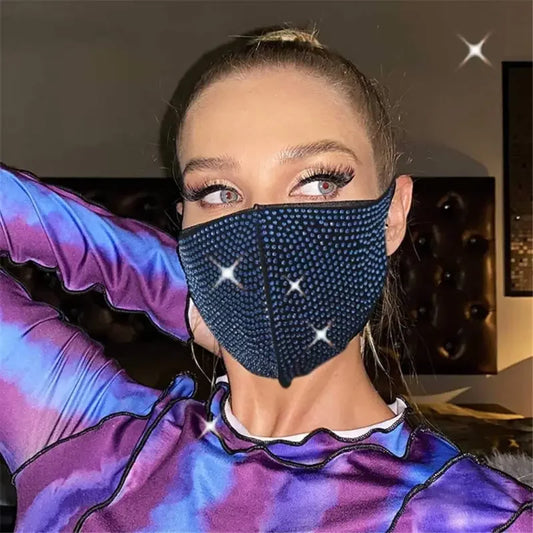 Elastic Rhinestone Face Mask | Fashionsarah.com