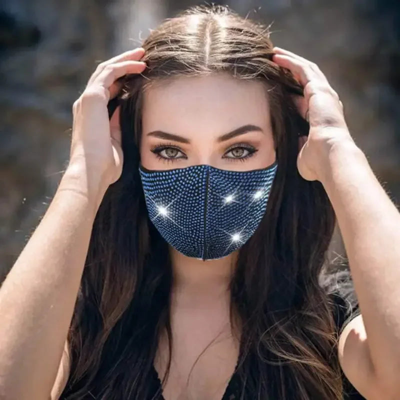 Elastic Rhinestone Face Mask | Fashionsarah.com