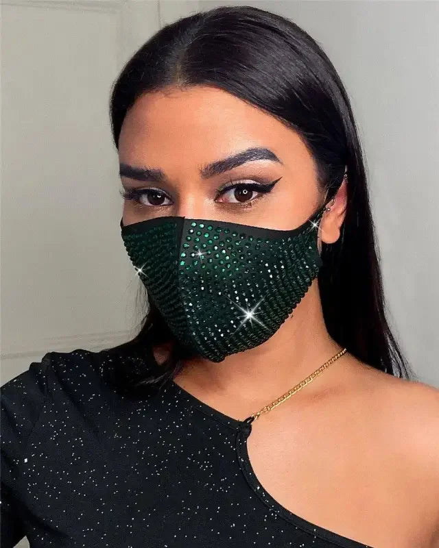 Elastic Rhinestone Face Mask | Fashionsarah.com