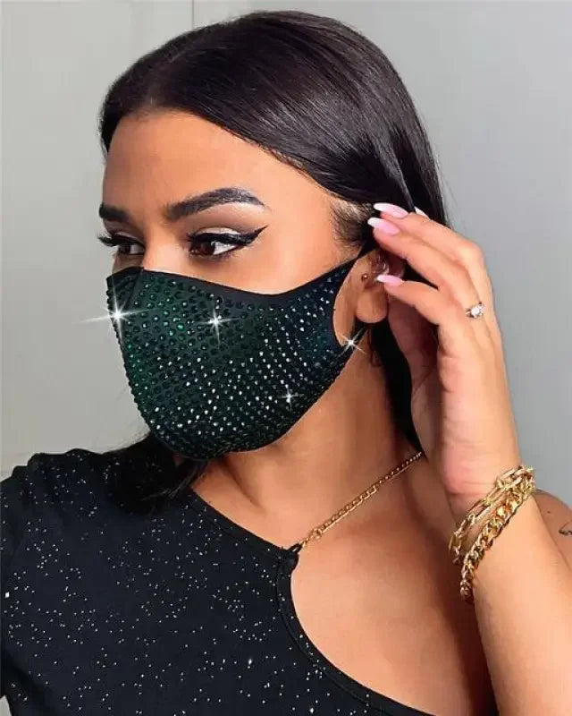 Elastic Rhinestone Face Mask | Fashionsarah.com