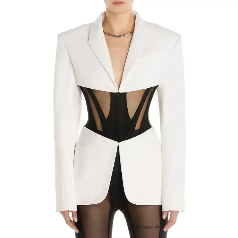 V-Neck Elegant Blazer | Fashionsarah.com