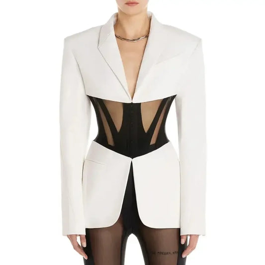 V-Neck Elegant Blazer | Fashionsarah.com