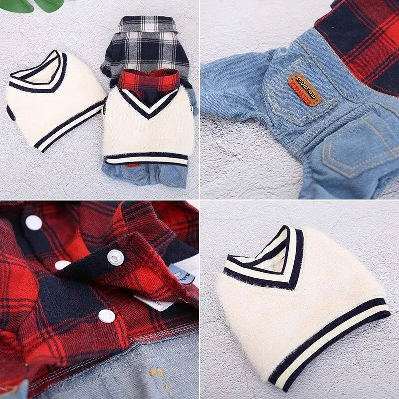 Plaid Shirt With Denim Pants | Fashionsarah.com