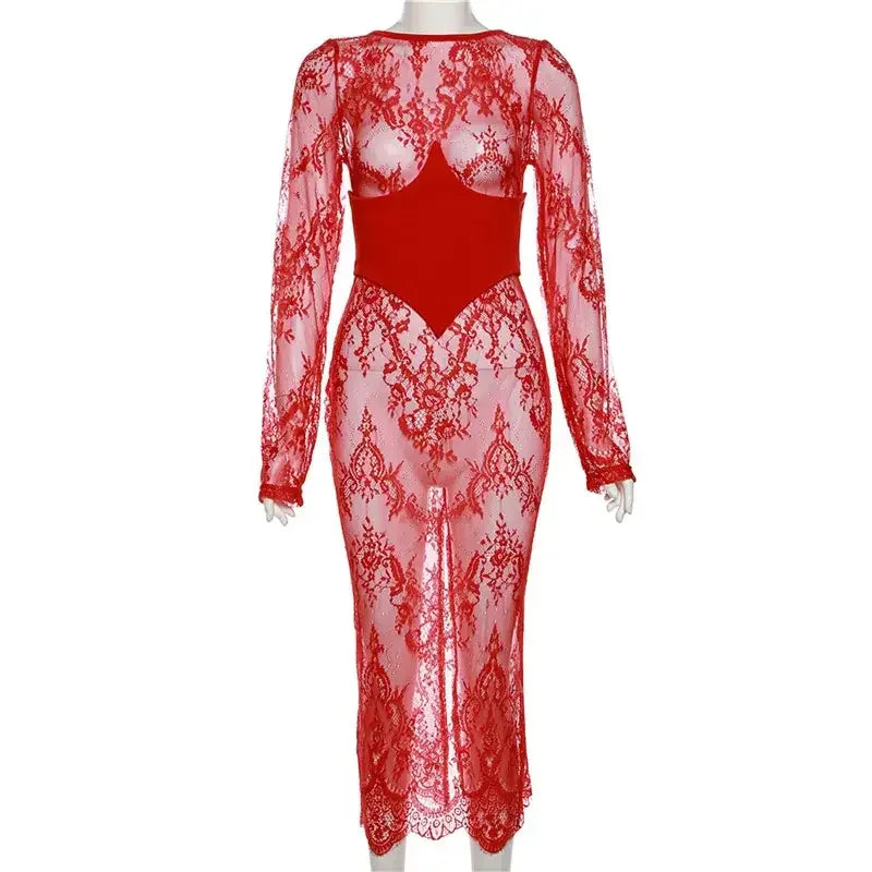 Mesh Sheath Women Dress with Coquette | Fashionsarah.com