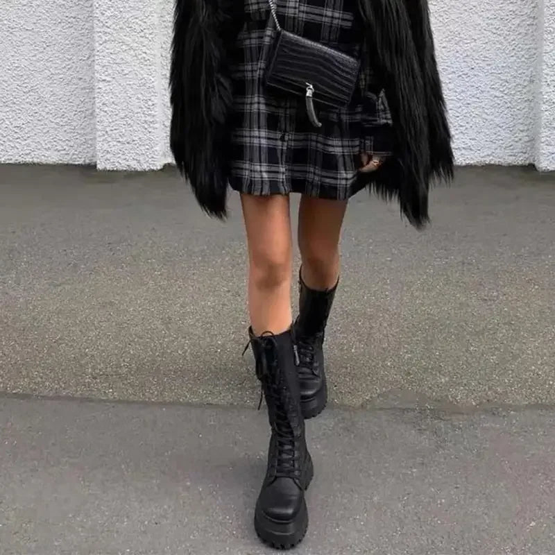 Mid-Calf Streetstyle Boots | Fashionsarah.com
