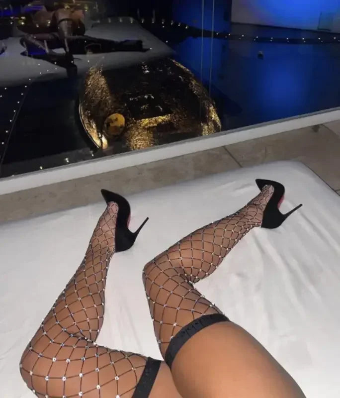 Rhinestone Over Knee Socks | Fashionsarah.com