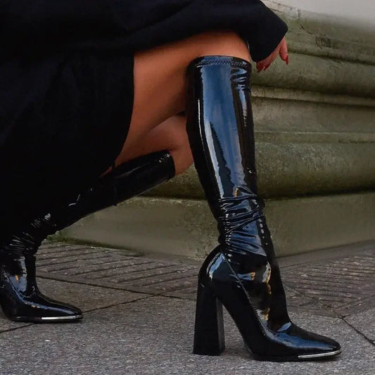 Vinyl Square Boots | Fashionsarah.com