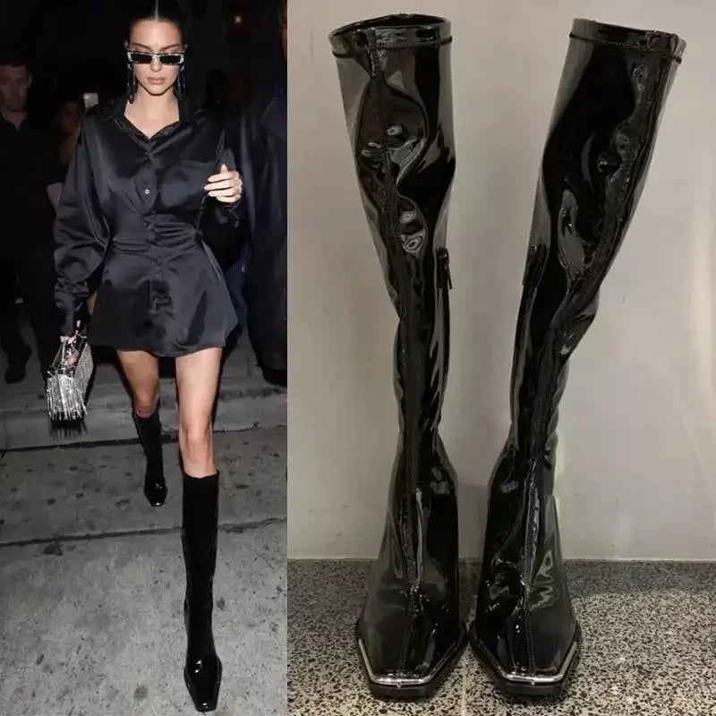 Vinyl Square Boots | Fashionsarah.com