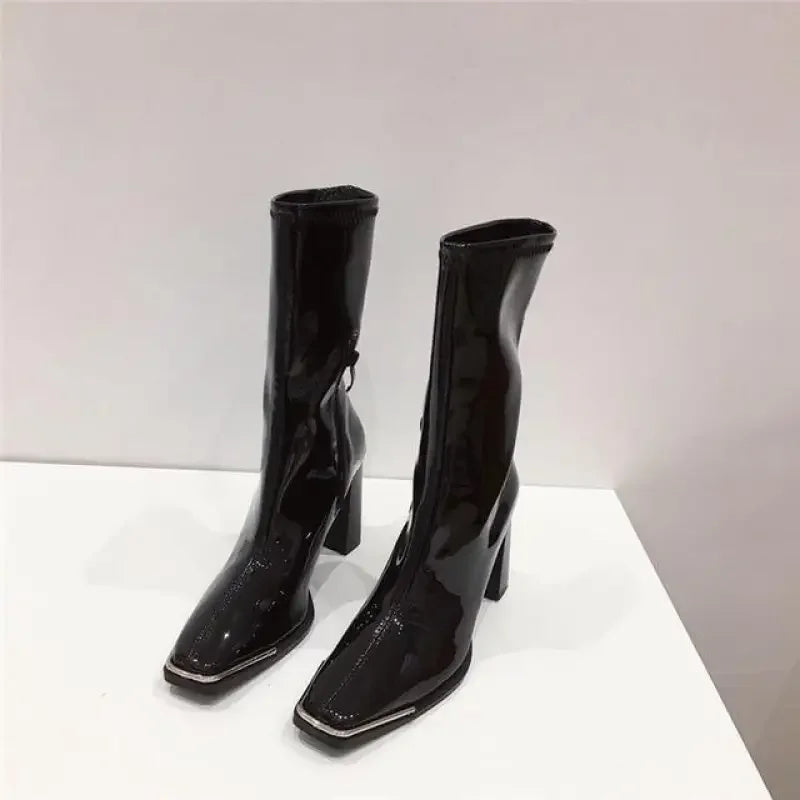 Vinyl Square Boots | Fashionsarah.com