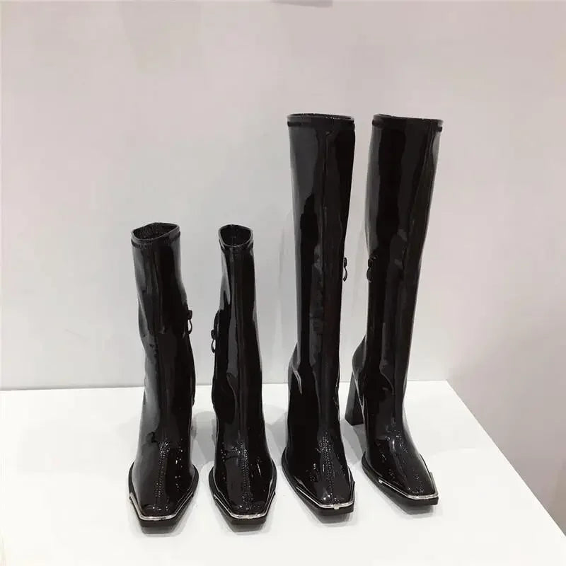 Vinyl Square Boots | Fashionsarah.com
