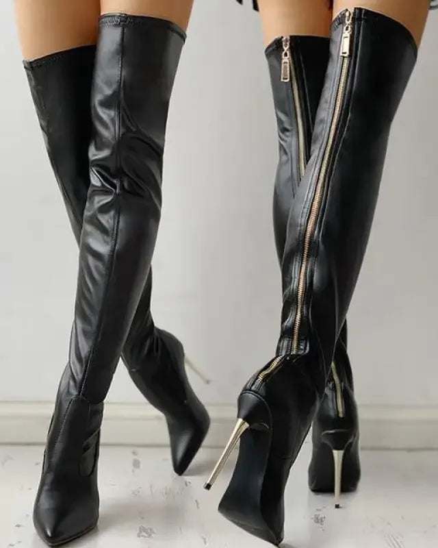Zipper Over the Knee High Stiletto Boots | Fashionsarah.com