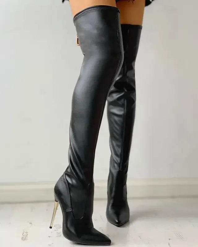 Zipper Over the Knee High Stiletto Boots | Fashionsarah.com