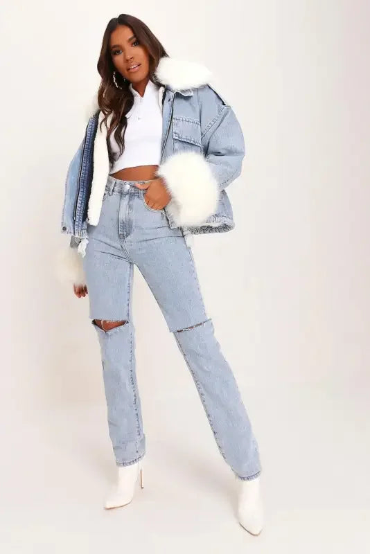 Women Denim Loose Jacket | Fashionsarah.com