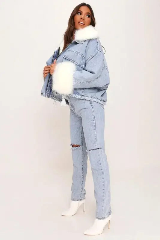 Women Denim Loose Jacket | Fashionsarah.com