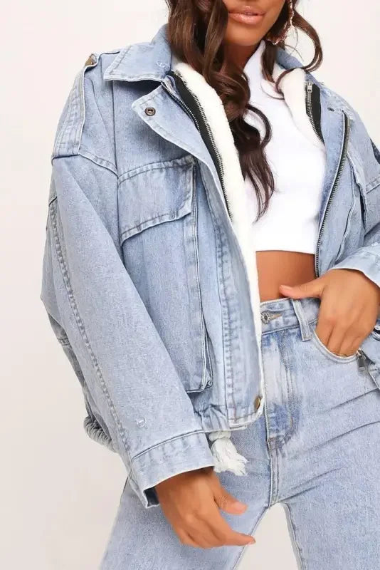 Women Denim Loose Jacket | Fashionsarah.com