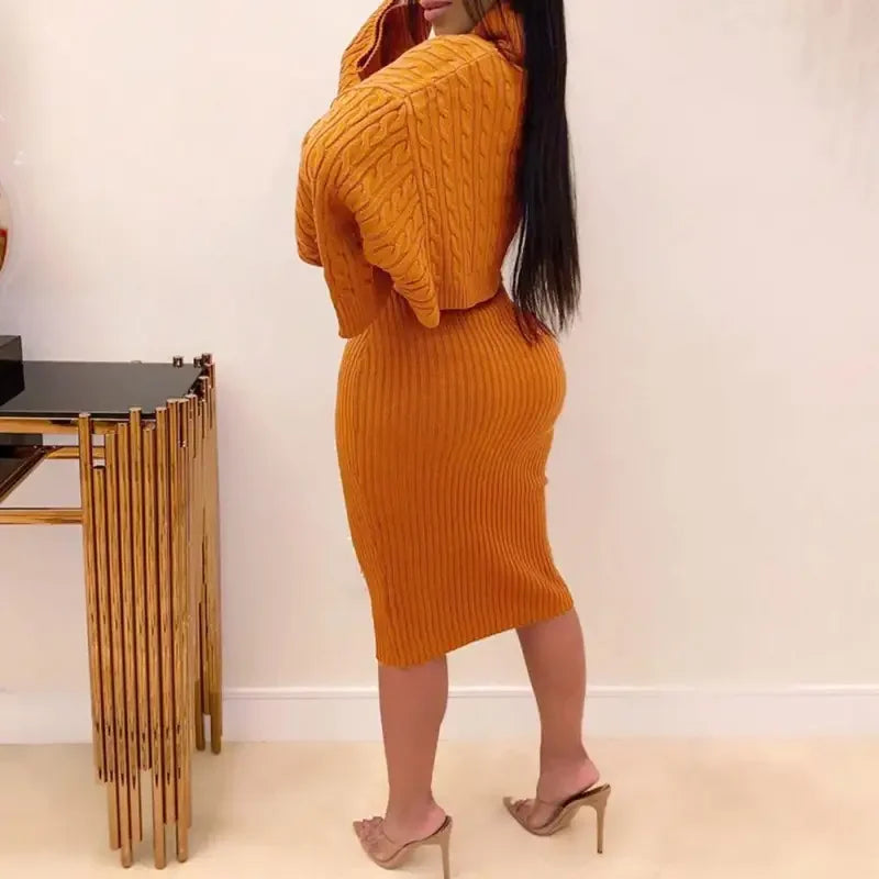 Dress with Sweater 2 Pcs | Fashionsarah.com