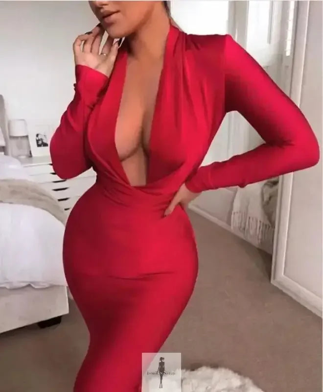 Fashionsarah.com Fashionsarah.com V-neck Bodycon Dress