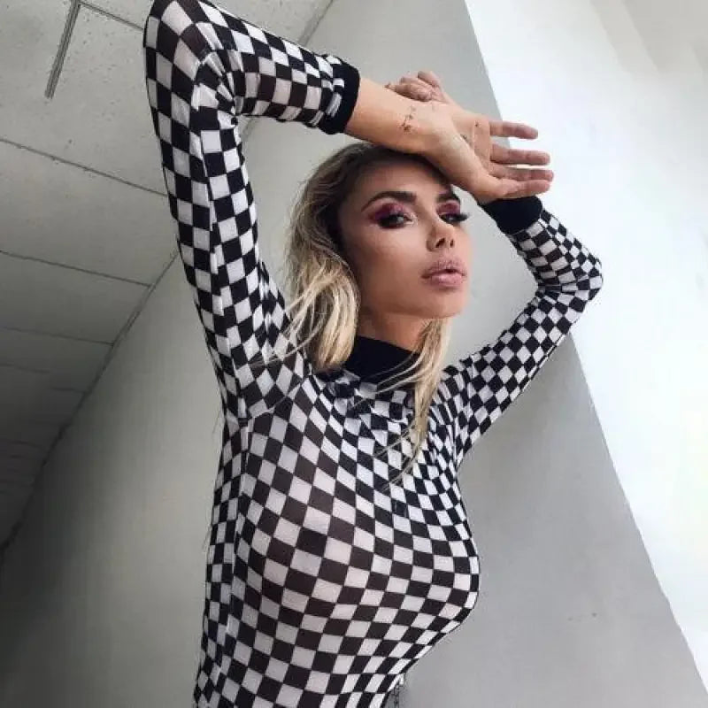 Checkerboard Skinny Tops | Fashionsarah.com